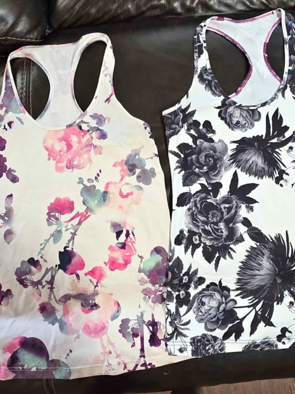 Lululemon Cool Racerback Tank Top Bundle Floral Prints Size 12 large